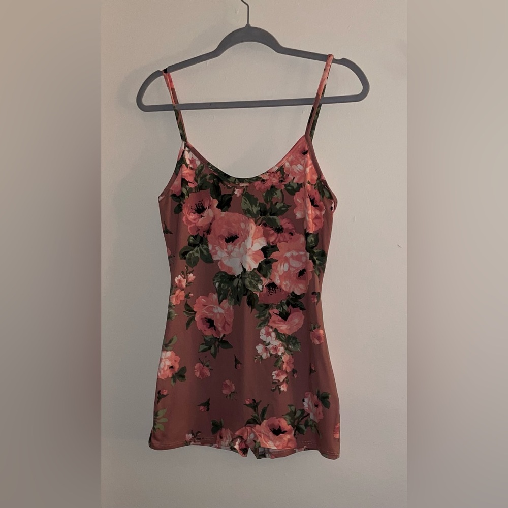 Floral romper-Pink